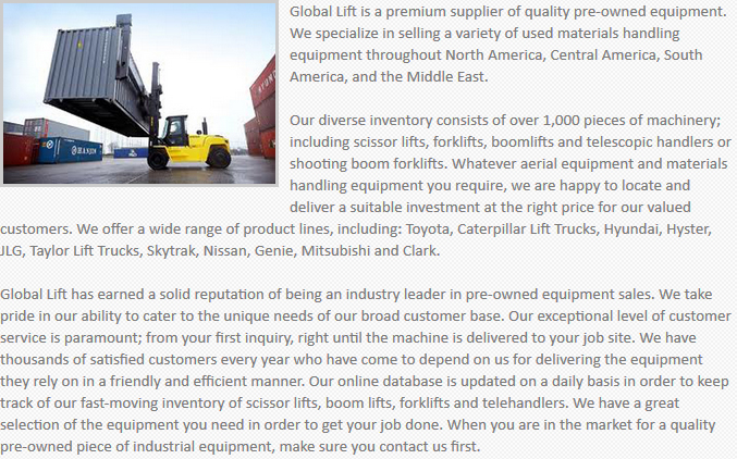 Global Lift Equipment Oregon